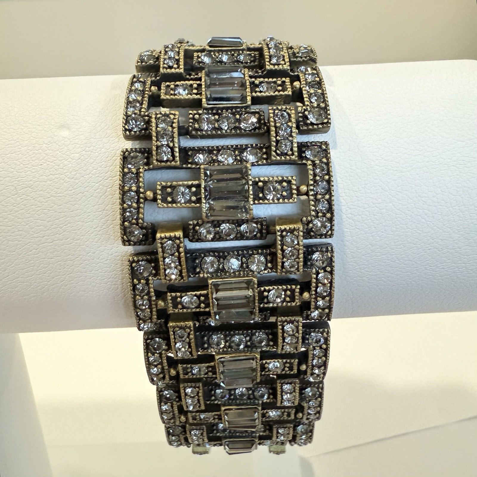 Heidi Daus Rhinestone Wide Statement Bracelet Gra… - image 2