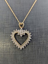 1 Carat Diamond Heart Gold Necklace