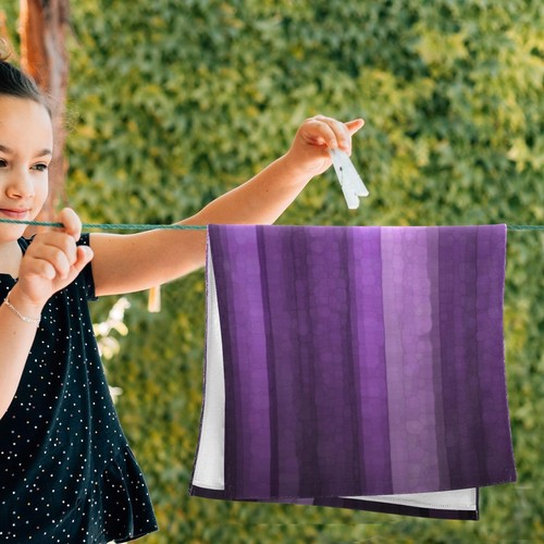 Purple Striped Hand Towels for Bathroom Set of 2 Abstract Glass Texture Moder... - Picture 4 of 7