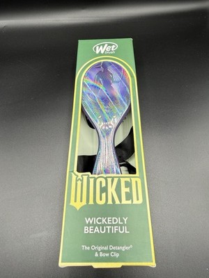 Wicked Wet Brush Wickedly Beautiful Elphaba Iridescent Design W/ Black Bow Clip
