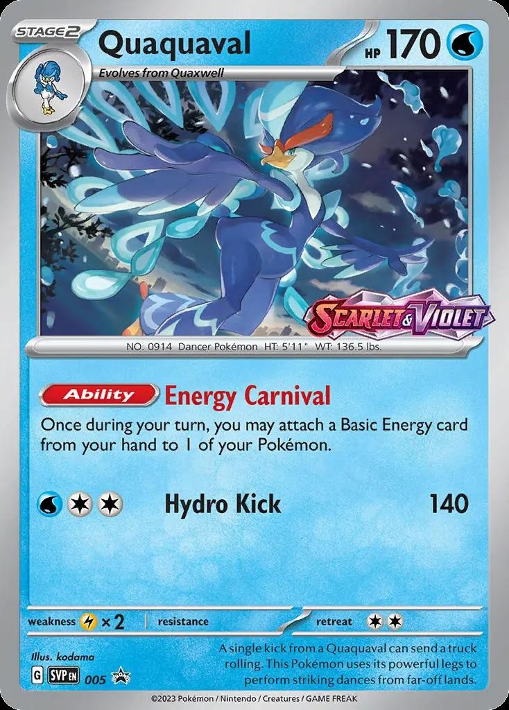 Pokemon Quaquaval (5/296) Scarlet & Violet Black Star Promos LP HOLO- Prerelease