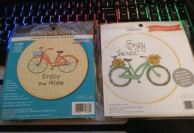 Enjoy the Ride Cross Stitch Kit Embroidery Kit Lot Of Two