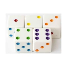 Koplow Opaque Dice d6 19mm Rainbow (5) New