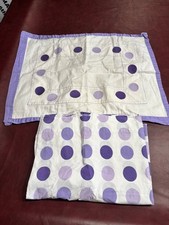Pottery Barn Kids Purple/Lavender Circles Twin Flat Sheet Pillow Sham Cotton