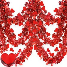 Valentines Heart Tinsel Garland 49ft Metallic