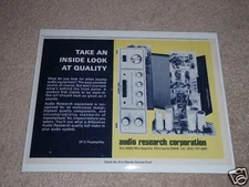 Audio Research SP-3 Preamp Ad,Cover Off!Tubes,RARE 1975