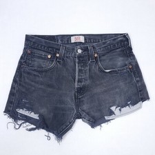 Vintage Levi's 501 Denim Cut Off Jean Shorts Size 32 Distressed High Waisted