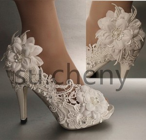 pearl white wedding shoes