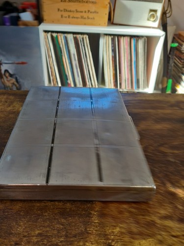 Large Vintage Art Deco Chrome Metal Cigarette/Cigar Holder Case 9" X 6" X 0.8" - Picture 7 of 10