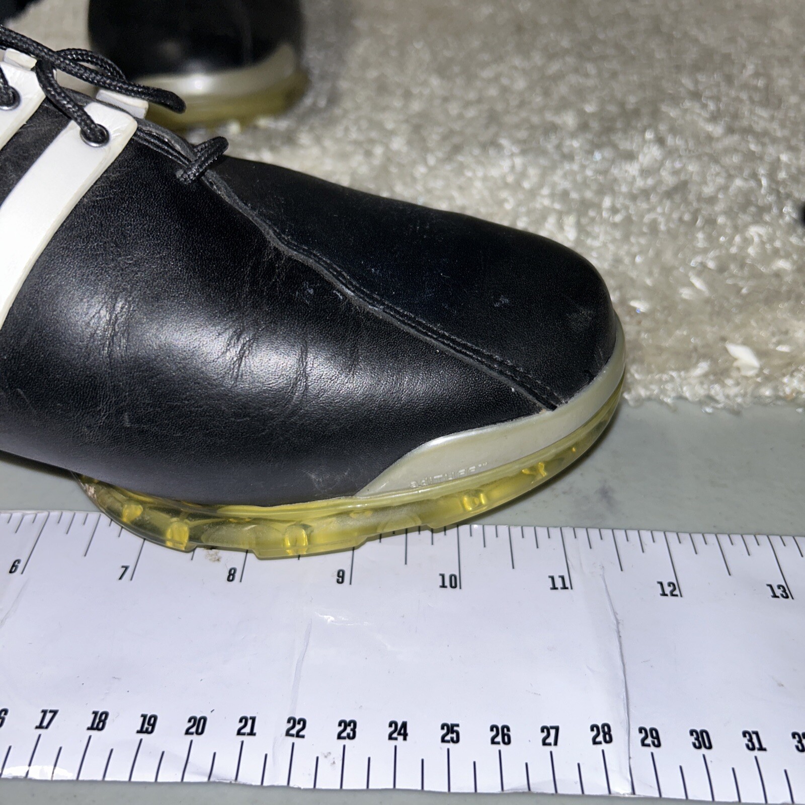 Adidas 816374 Adipure Golf Shoes Men's Leather black/white Size 7.5 US