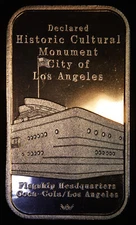 1975 Coca-Cola Los Angeles CA World Wide Mint 75th Ann 999 FINE Silver bar C4088