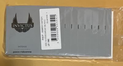 Paco Rabanne Invictus Intense Eau De Toilette 12 Samples 1.5 ml .05 fl oz Spray