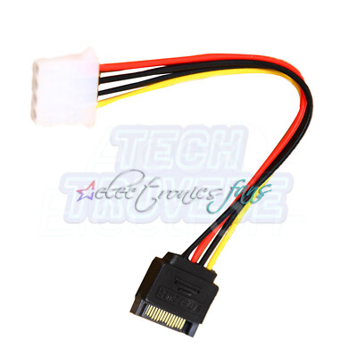 2PCS SATA 15-pin Männlich Power Kabel to Molex IDE 4-pin Weiblich Power ASS