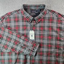 NWT Roundtree  Yorke Portuguese Flannel Shirt Men 4XB Gray Red Plaid