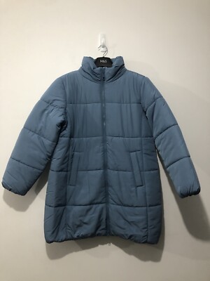 Marks and Spencer Thermowarmth Puffer Coat Jacket Grey Blue UK