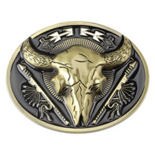 Cow Longhorn Belt Buckle Cowboy Native American Motorcyclist CW-15 