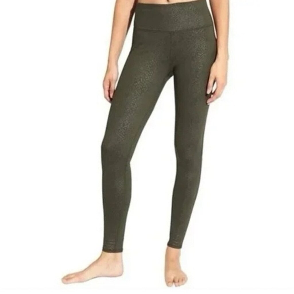 Athleta Women's High Rise Snakeskin Print Leggings Green Size M