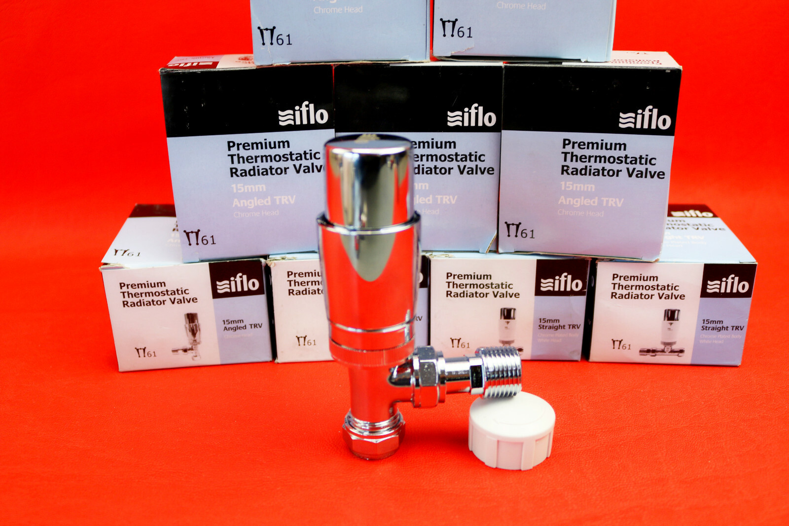 Iflo 15mm Chrome TRV Straight/Angled Thermostatic Radiator Valve Pack 1 ...