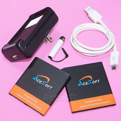 2 x 4600mAh Battery Dock Charger Cable For AT&T Samsung Galaxy J2 Shine SM-J260A