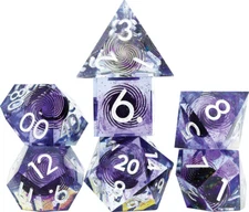 SDZ0014-04 Sirius Dice Role Playing Game Dice Set (7): Sharp Midnight