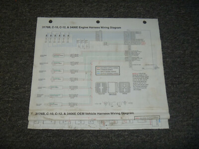 CAT Caterpillar 3176B C-10 C-12 Engine Harness Electrical Wiring Diagram Manual