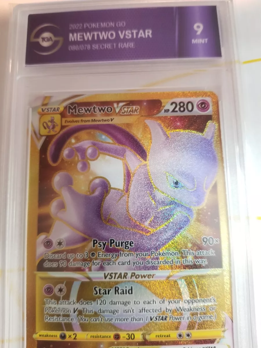 Pokemon GO - Mewtwo Vstar - Graded, 9 MINT!!