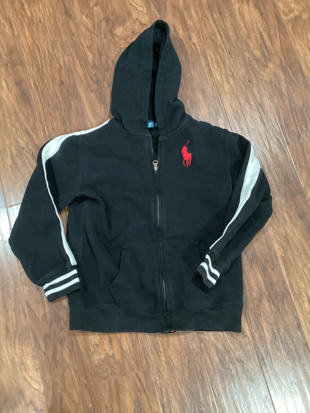 Polo Ralph Lauren Youth Medium 10 12Big Pony Zip Felpa con Cappuccio Giacca