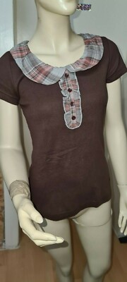 Flash lights T-Shirt Rundhals Basic langarm Shirts Gr 32 /34Damen