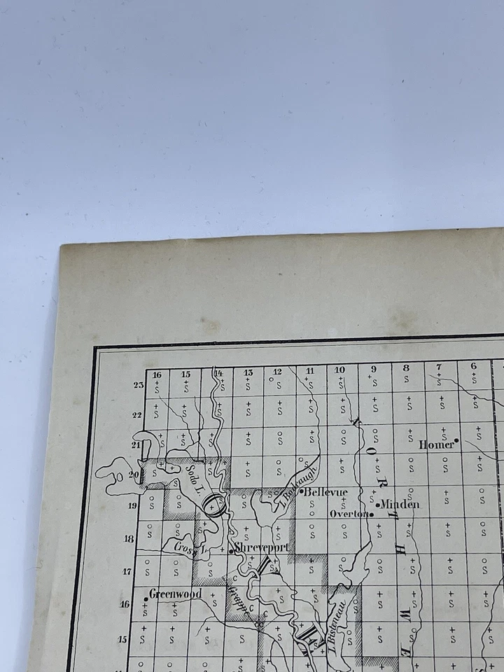 1855 Survey Map LOUISIANA Overflowed Land District Claims Hoen & Co. Litho - Image 3 of 4