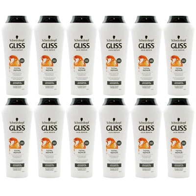 Gliss Kur Shampoo TOTAL REPAIR 12 x 250ml für Glanz und Geschmeidigkeit - Bild 1 von 2