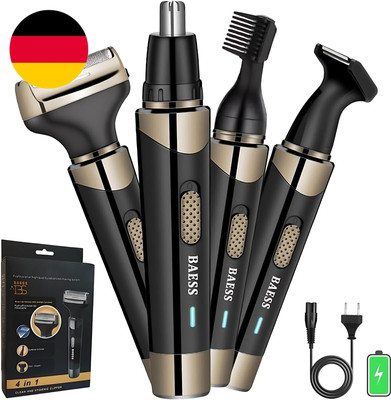 BAESS 4-In-1 Nasenhaarschneider - Wiederaufladbar - Ohr & Augenbrauen Trimmer - 