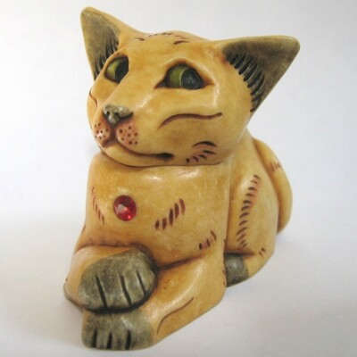MPS Harmony Kingdom: Pot Bellys: Kleine Kalender Katzenbox Figur - 2. Juli - Rubin
