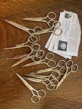 Pair vintage 4.5" school scissors Deluxer Kleencut forged steel NU USA  1of6 