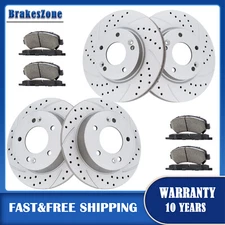 Front and Rear Brake Rotors Pads for Hyundai Elantra Kit Drilled Slotted Brakes