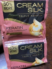 (1-dozen) CreamSilk Triple Keratin Ultimate Straight Serum Conditioner Sachet