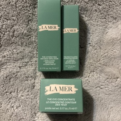 Lot of La Mer Emulsion Serum and Eye Concentrate 0.17 fl oz Travel Size