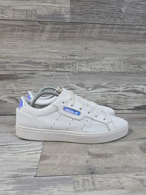 ADIDAS SLEEK Shoes Sneakers Leather Cloud White Crystal EG2685 Womens Size 9.5