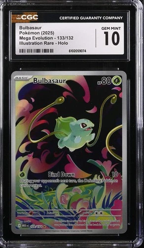 Bulbasaur 133/132 CGC 10 Gem Mint 2025 Illustration Rare Holo Mega Evolution Pok