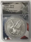 2021-W Type II Type 2 1oz .999 Silver American Eagle - First Strike - ANACS SP70
