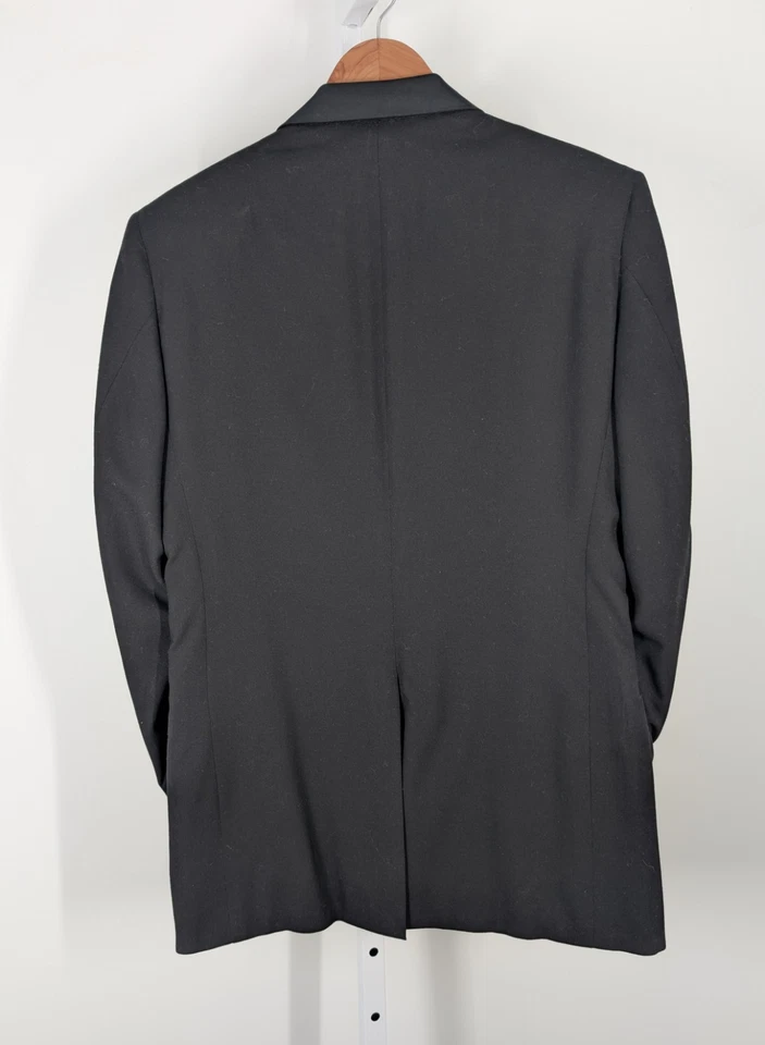 Chaqueta Blazer Barney's New York Vintage Clásica Esmoquin Solapa Satén EE. UU. Hecho en Unión Foto 3 de 4