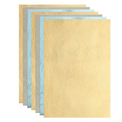 10Pcs Leather Hide, 8x6'' Artificial Cow Leathers for Craft, Gold Tone