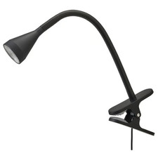 Lampada Scrivania Regolabile Nera Slim LED Studio Morsetto Faretto Braccio Flessibile Camera da Letto