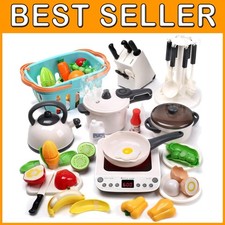 Kids Pretend Play Kitchen Toy Set with Steam Pressure Pot