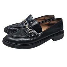 Madewell 9.5 Vernon Horse Bit Hardware Loafer Black Leather Minimalist Classic
