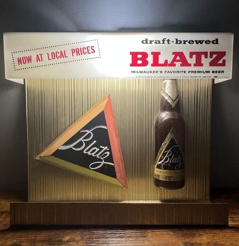 RARE Vintage 1957 BLATZ Beer 3D Advertising Bar light Sign! Milwaukee, Wis. LOOK