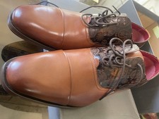 Stacey Adams Quince Cap Toe Oxford Brown Paisley Dress Shoes Sz 13 M #25377-240