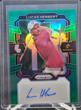 2024 Panini Prizm LIV Golf Green Prizm Autograph Lucas Herbert /18 Ripper GC