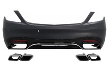 Stoßstange Diffusor Tipps Chrom für Mercedes W222 Facelift 07.17-08.20 S63 Look Stoßstange Diffusor Tipps Chrom für Mercedes W222 Facelift 07.17-08.20 S63 Look