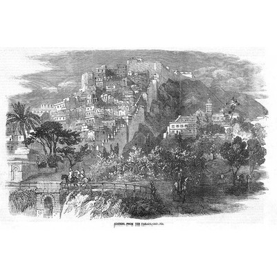ALGERIEN Algier vom Paradeplatz - antiker Druck 1858