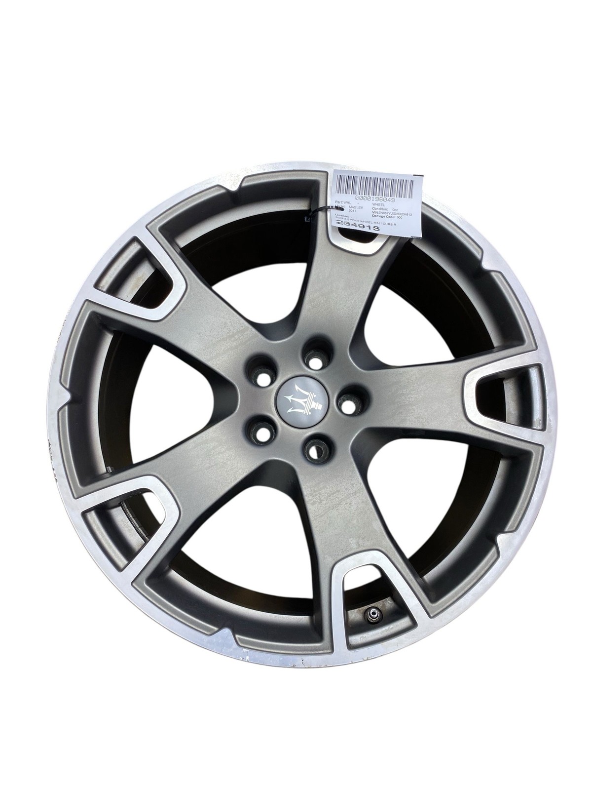 2017 MASERATI LEVANTE M161 OEM 20X9 5 SPOKE WHEEL RIM *CURB RASH*